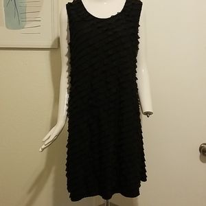 Davina black no sleeves ruffle dress size XL, EUC